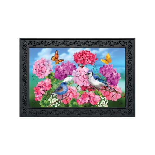 Briarwood Lane Spring Doormat 30x18 Indoor Outdoor Geraniums in Bloom for Spring Doormat - color: Geraniums Bloom