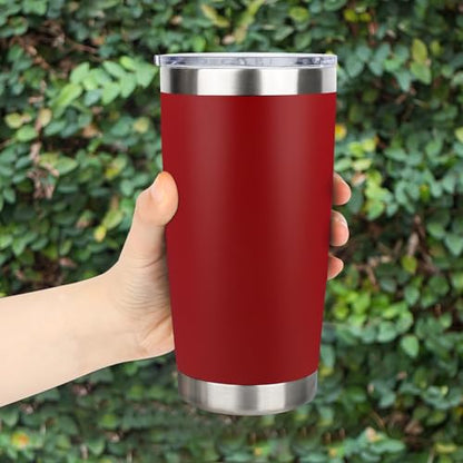 20oz Stainless Steel Tumbler Bulk with Lid, Travel Mug - Double Wall Vacuum Powder Coated Cup - Red, 6 Pack - color: Red, size: 6 Pack