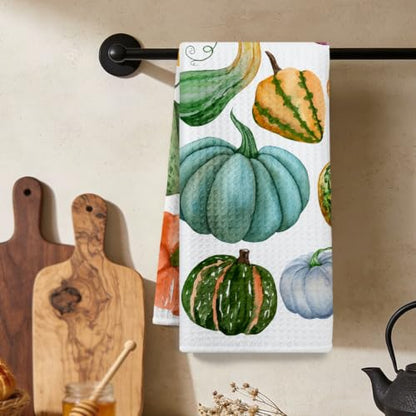 Pumpkin Kitchen Towels, Vegetable Dish Towels for Kitchen, Highly Absorbent Hand Towel Tea Towel, 16 x 25 Inch Drying Towel Housewarming Gifts for Women Girls Friends - color: Lm 352