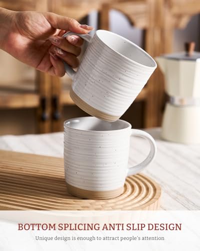 famiware Coffee Mugs Set of 4, 13 oz Mug Set, Ceramic Cup Set with Handle | Stoneware Mug for Coffee, Tea, Latte, Cappuccino, Microwave and Dishwasher Safe, Constellation Series，White - color: Constellation-White, size: 4 Count (Pack of 1)