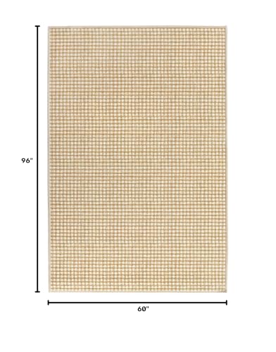 Dash & Albert Hartley Natural Plaid Washable Rug, 5'x8' - size: 5' x 8' (Rectangular)