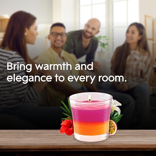 Glade 1-Wick 2in1 Scented Candle Jar, Hawaiian Breeze & Vanilla Passion Fruit, Air Freshener Infused with Essential Oils, 4.08 Oz, 3 Count