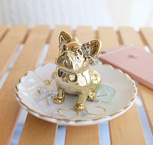 PUDDING CABIN Bulldog Ring Holder Dish, Gifts for Mom Valentines, Birthday Gift for Women Friend Girls Aunt Mothers Day Bridesmaid Wedding Engagement Xmas Gifts, Dog Mom Gifts for Women - style: Bulldog