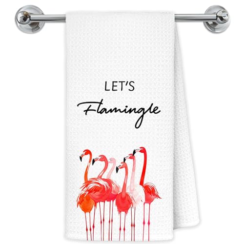 Tropical Burnt Orange Flamingo Kitchen Towels, Flamingo Gifts for Women Hand Towels for Bathroom Kitchen, Gifts for Bird Lovers Decorative Dish Towels Drying Cloth, 16x24 Inch - color: Gift-towels-a