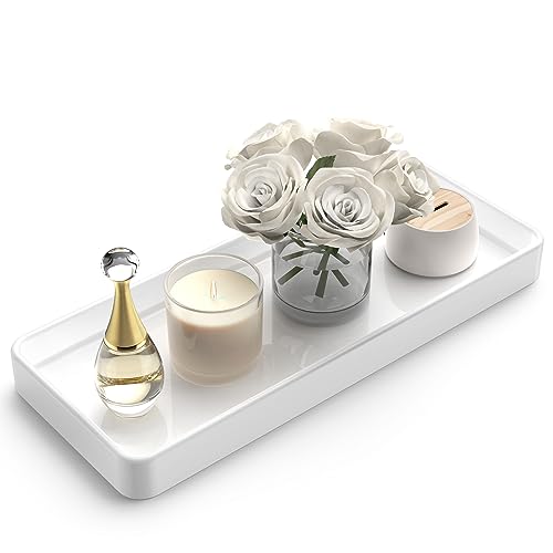 Gurygo 12" Countertop and Vanity Tray - Kitchen Tray for Soap Bottles - Rectangular Vanity Tray for Bathroom - Vanity Trays for Bathroom - Kitchen Soap Dispenser Tray,White - color: White, size: 12" x 5" x 1.1"