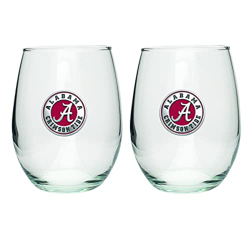 Heritage Pewter Alabama Stemless Glass Water Goblets – Set of 2 | 15 OZ Water Goblets | Expertly Crafted Pewter Glass - style: Alabama