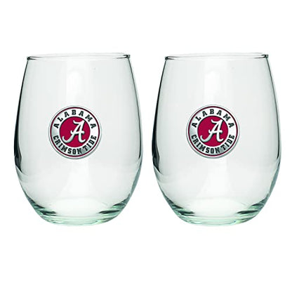 Heritage Pewter Alabama Stemless Glass Water Goblets – Set of 2 | 15 OZ Water Goblets | Expertly Crafted Pewter Glass - style: Alabama