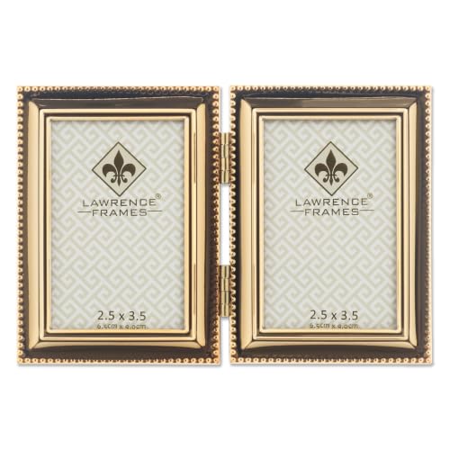 Lawrence Frames Bead Border Design, 2.5x3.5 Double, Gold - color: Gold, size: 2.5x3.5 Double