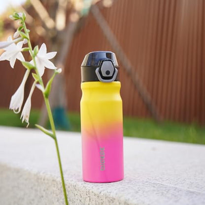 BJPKPK 18 oz Water Bottle with Straw & Handle, Insulated Stainless Flask | Leak Proof Locking Lid, Thermal, Double Wall Vacuum, Keeps Hot/Cold, BPA Free, Dishwasher Safe, Travel & Sports, Rainbow - color: A-Rainbow, size: 18 Ounces