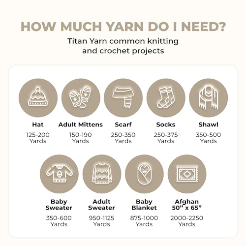 Mary Maxim Titan Bulky Yarn, Weight 5 Acrylic, Chunky Yarn for Crocheting and Knitting, Ideal for Thick, Soft Blankets, Throws, and Graph Style Sweaters, 80 Yards - Cottonwood - 1 Skein - color: Cottonwood