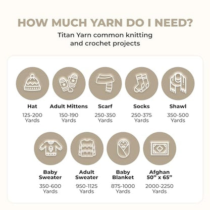 Mary Maxim Titan Bulky Yarn, Weight 5 Acrylic, Chunky Yarn for Crocheting and Knitting, Ideal for Thick, Soft Blankets, Throws, and Graph Style Sweaters, 80 Yards - Cottonwood - 1 Skein - color: Cottonwood