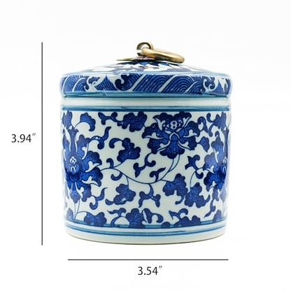 Blue and White Salt Cellar with Lid, Salt Containers for Countertop, Salt Box, Salt Holder, Salt Bow, Salt Jar, Salt Dish, Salt Well, Salt Keeper, Salt Crock