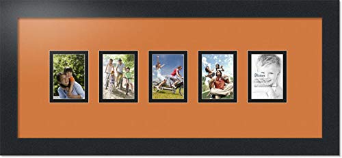 ArtToFrames Collage Photo Frame Double Mat with 5-2.5x3.5 Openings with Satin Black Frame and Octoberfest mat. - color: October Fest, size: 2.5x3.5