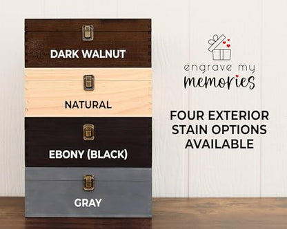 Personalized Memorial Keepsake Box - Custom Engraved Wooden Memory Box for Remembrance Sympathy Gift for Loss of Loved One - Funeral Urn Box for Ashes, Photos, Mementos - Customized Gifts - style: 9. Memorial Designs