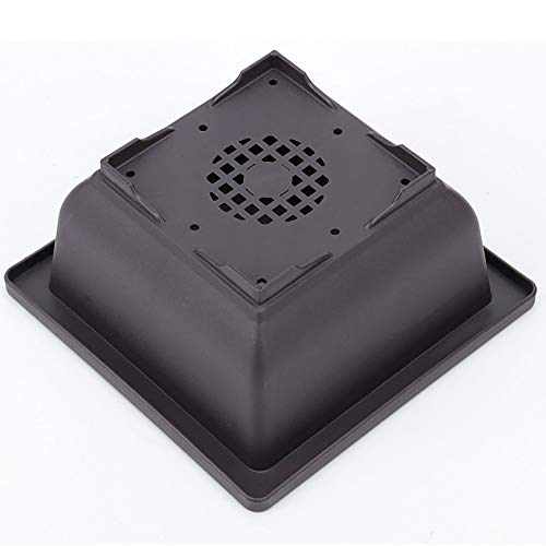 15 PCS 4.7 Inch Bonsai Training Pots, Square Plastic Plants Growing Pots, Flower Succulent Pots Container with 15 Drainage Trays for Garden, Office, Porch, Balcony, Home - size: 4.7 Inch