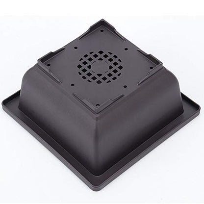 15 PCS 4.7 Inch Bonsai Training Pots, Square Plastic Plants Growing Pots, Flower Succulent Pots Container with 15 Drainage Trays for Garden, Office, Porch, Balcony, Home - size: 4.7 Inch