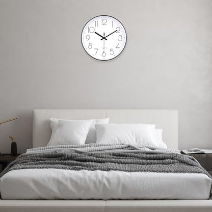 Small Wall Clock Black Wall Clocks Silent Non-Ticking for Bedroom Bathroom Kitchen(8 Inch) - color: Black, size: 8 Inch