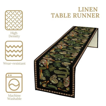 Day of The Dead Table Runner, Dia De Los Muertos Mexican Halloween Sugar Skull Cactus Table Runner for Home Kitchen Dining Table Holiday 13x36in - color: Mexican-1, size: 13x36in
