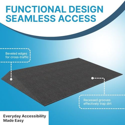 EZ-ACCESS Transitions Angled Entry Mat for Raised Thresholds - color: Black, size: 2.5 Inches