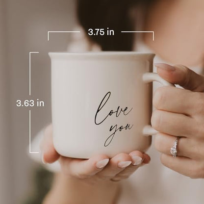 Sweet Water Decor Love You Coffee Mug, 11 oz Ceramic Cup, Dishwasher & Microwave Safe, Cute Mug for Moms, Wife & Grandma, Mother's Day & Birthday Gift Idea, For Tea & Espresso - style: Love You - Neutral