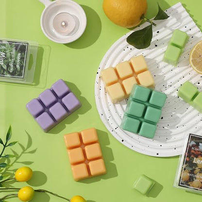 Maracco Summer Fruit Scented Wax Melts, Soy Wax Cubes for Wax Warmer | Scentsy Wax Melts, Coconut Vanilla, Pineapple, Lemon, Lavender, Mango, Mint, 6x2.5 oz - color: Fruit Plants