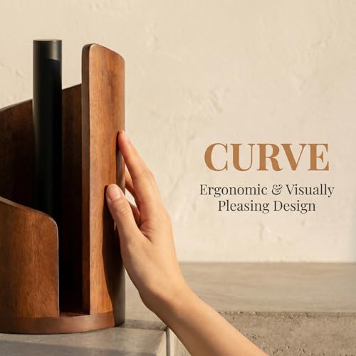 Yamagata Tissue Holder for countertop use, Made of Mango Wood, Sturdy and Stable, Rustic Style Decoration for Kitchen, Bathroom, or Dining Table