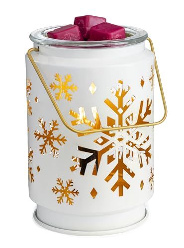 Candle Warmers ETC. Vintage Bulb Illumination Fragrance Warmer- Light-Up Warmer for Warming Scented Candle Wax Melts and Tarts to Freshen Room, Snowflake - size: Snowflake