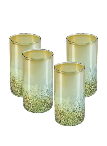 Serene Spaces Living 6" Speckled Green Glass Bud Vases, Tall & Slender Floral Vase, Perfect for Floral Arrangements at Home, Office, Wedding Tablescapes, Celebratory Events, Set of 4 - size: Small - Set of 4