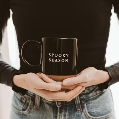 Sweet Water Decor Halloween Coffee Mug - Spooky Coffee Mug for Halloween - Durable Stoneware Mug for Tea & Cocoa - Perfect Fall Mugs for Morning Brew & Cozy Nights - Spooky Season Design Mug 14oz - style: Spooky Season