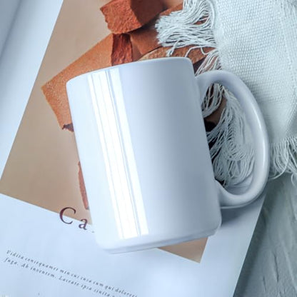 16 OZ Coffee Mugs, Classic Blank Ceramic Cup with Large Handle for Tea Latte Cappuccino, Set of 4, White - color: White