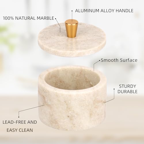 Marble Salt Cellar with Lid, Viva Jade, 4 inch | Natural Stone, Salt Pepper Box, Gold Alloy Handle, Kitchen Countertop Storage, Multi-Use, Sugar Spice Seasoning Container - color: Viva jade