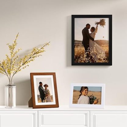 Vittanly 12 Pack Gallery Wall Frame Set, Black, Walnut Brown, White | Gallery Wall Frame Set: 4pcs 8x10, 4pcs 5x7 & 4pcs 4x6 Photos for Wall & Table, Picture Frames made of Engineered Wood - color: Black & Walnut Brown & White