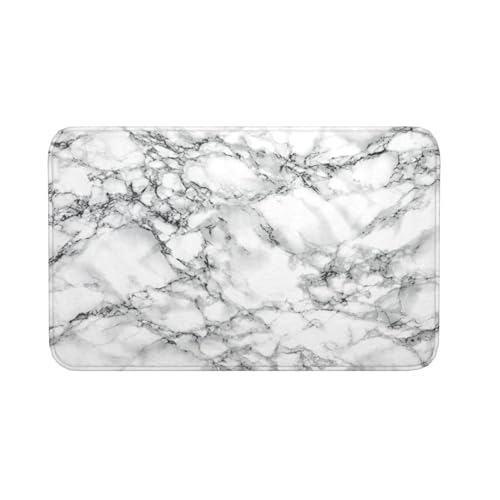 Black and White Marble Bath Mat Non-Slip Soft Microfiber Bathroom Rugs Washable Bathmat, Carpet Rug Entryway Decor for Tub Shower Room Floor, 31.5x20 Mat - color: Marble #02, size: 1'8" x 2'8" (Rectangular)