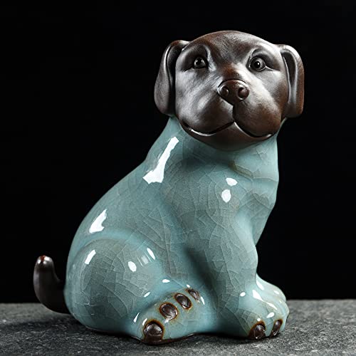 Ceramic Animals Dog Handcrafted Sculpture Ornament Garden Hotel Home Decor Office Car Dashboard Gift