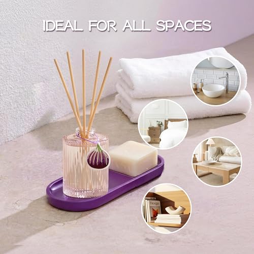 Reed Diffuser, Fig Blossom Scent Oil Diffuser, 6.09 fl oz | 8 Reeds, Long-Lasting Home Fragrance, Bathroom Bedroom Shelf Decor & Gifts - color: Purple(fig Blossom)
