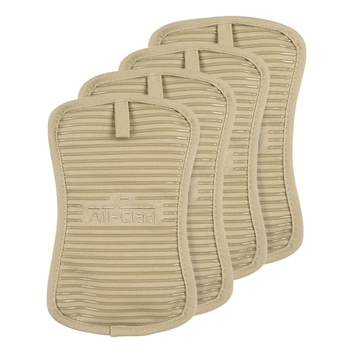 All-Clad Premium Pot Holder & Hot Pad: Heat Resistant to 500 Degrees - 100% Cotton, 10"x6.25" Hot Pad for Kitchen and Barbeque, 4-Pack, Cappuccino - color: Cappuccino, size: 4 Pack