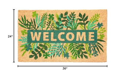 Calloway Mills Greenery Welcome 24”x36” - color: Greenery Welcome, size: 2' x 3' (Rectangular)