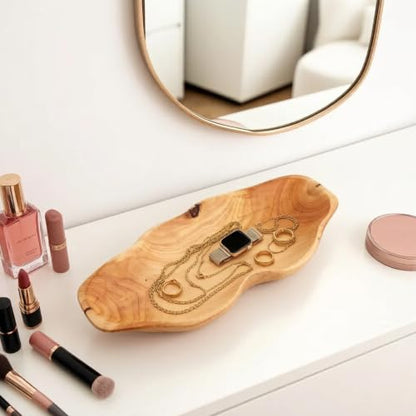 ZOY&TORA Handmade Decorative Wooden Dough Bowl 15.7 Inch | Handmade Wooden Bowls for Decor, Dough Bowls for Decorative Use, Farmhouse Style Natural Wood Finish, 15.7Inch long