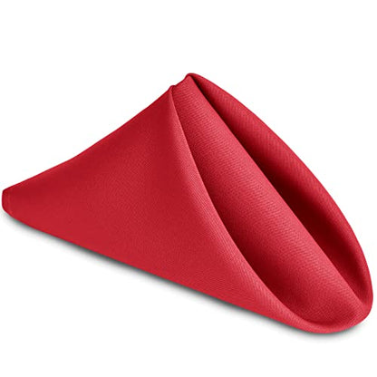 Cloth Napkins Set of 6, 18 x 18 Inch, Washable Red Dinner Napkins with Hemmed Edges for Restaurant, Wedding and Holiday - color: Red, size: 18" x 18" (Set of 6)