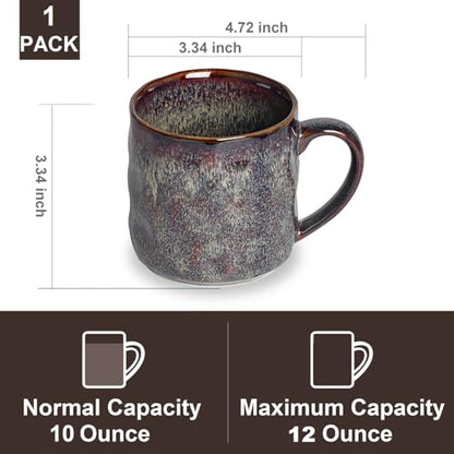 Ceramic Coffee Mugs - 12 Ounces Ceramic Mugs - Tea Cups with Handle - Funny Cappuccino Cups - Dishwasher Safe, Set of 4 - color: Caramel Brown