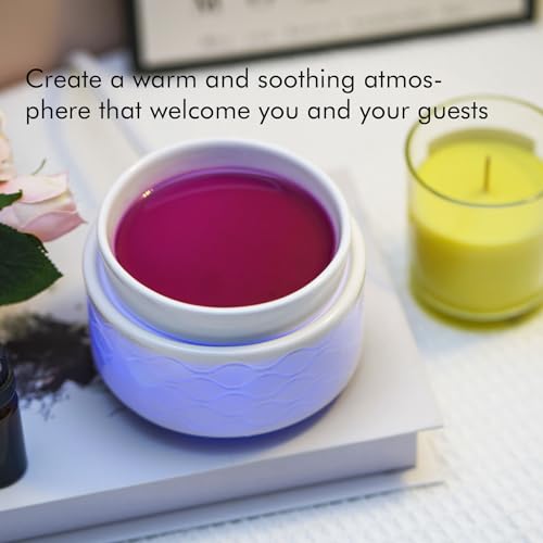 ElusiaKa Ceramic Wax Melt Warmer with Large Melting Dish 7-Color Changing - color: Multi Color