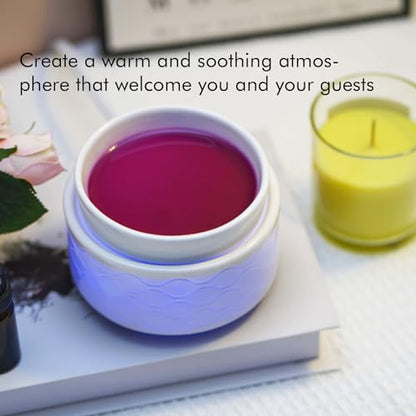 ElusiaKa Ceramic Wax Melt Warmer with Large Melting Dish 7-Color Changing - color: Multi Color