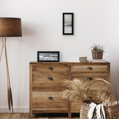 Americanflat 4x10 Picture Frame - Engineered Wood - Black | Shatter-resistant glass, wall or tabletop display with included easel, sawtooth hangers included - color: Black, size: 4x10