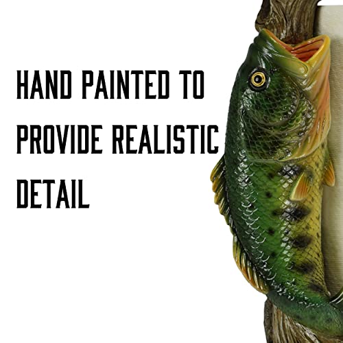 Rivers Edge Products Paper Towel Holder, Paper Towel Holder Countertop with Largemouth Bass, Kitchen Stand, Hand-Painted Poly-Resin, Wood, Weighted Base, Fits Standard 11-Inch Rolls, 16 Inch, 1 Count - color: Deer