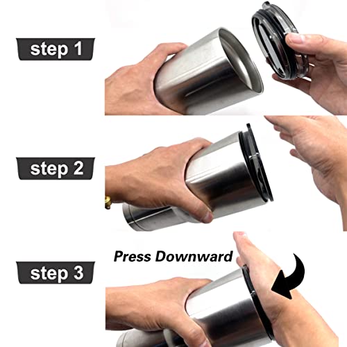 4 Replacement Lids for 30oz Stainless Steel Tumbler Lids - Only Replace The lid With A Top Diameter Of 3.91 inches (Bottom Diameter Of 3.74 inches) - color: 30OZ seal (2 Red + 2 Black)