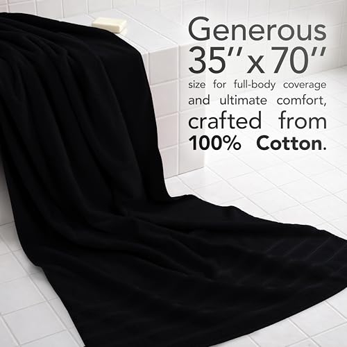American Soft Linen 100% Cotton Luxury Turkish Towels, 35x70 XL Bath Sheet | Soft Absorbent Quick Dry OEKO Tex Standard 100 Certificated Durable Machine Washable Premium Hotel Quality - color: Black, size: 35"x70"