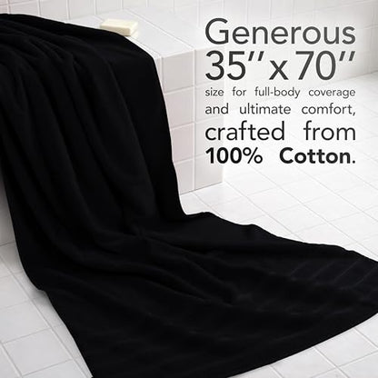 American Soft Linen 100% Cotton Luxury Turkish Towels, 35x70 XL Bath Sheet | Soft Absorbent Quick Dry OEKO Tex Standard 100 Certificated Durable Machine Washable Premium Hotel Quality - color: Black, size: 35"x70"
