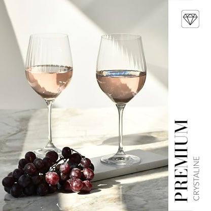 KROSNO Red Wine Glasses Set of 4, 15.2 oz, Lumi Collection | Wine Tumbler with Stem, Lead-Free Crystal Glassware, Drinking Glasses, Riedel Cups, Home & Restaurant, Dishwasher Safe - style: Chic