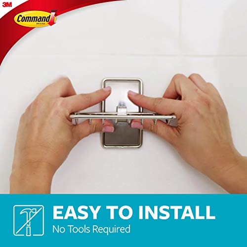 Command Soap Dish for Shower, Damage Free Hanging Bathroom Soap Dish, No Tools Bar Soap Holder, 1 Satin Nickel Soap Dish and 2 Water-Resistant Command Strips - size: 1 Pack
