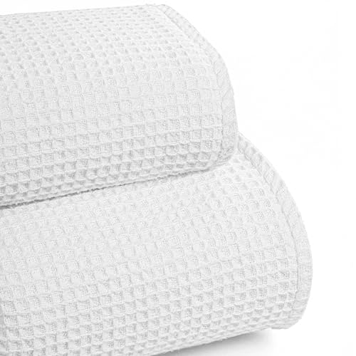 100% Cotton Waffle Weave Blanket, King Size 90 x 108 Inches, 300 GSM Lightweight Breathable Cooling Bed Blanket for Summer & All Season, Soft Woven Blanket, White - color: White, size: 90x108-King